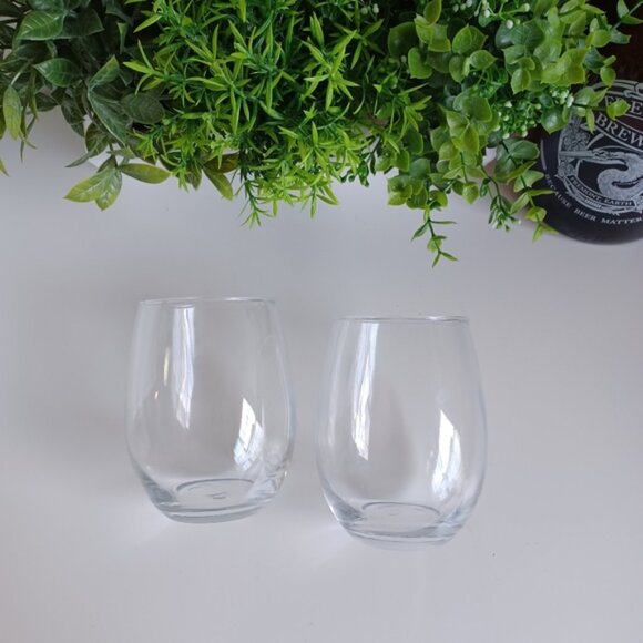 Stemless Wine Glasses | Set of 6 | 20 oz | NWOT | Crystal Clear | Modern - Picture 2 of 7